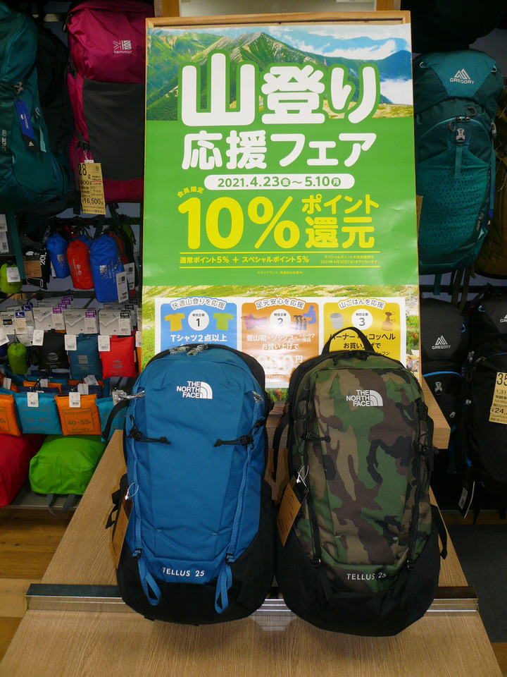 好日山荘 新潟亀田店 : THE NORTH FACEの人気デイパック「TELLUS 25