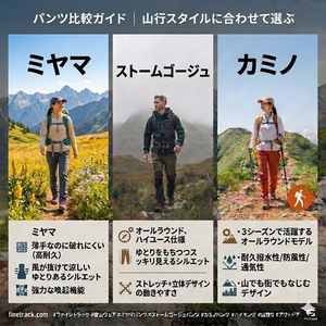 パンツ比較ガイド　山行に合わせて選ぶ