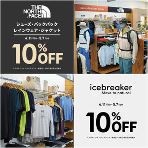 THE NORTH FACE  icebreaker 10%OFF！！